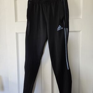 Set Of 3: adidas Black Joggers with Light Blue Stripe & 2 Pair W/ White Stripe